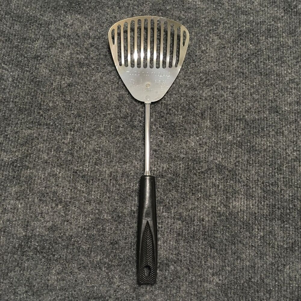 Vintage Ekco Kitchamajig Stainless Steel Retro Slotted Spatula with Black Handle - Picture 2 of 8